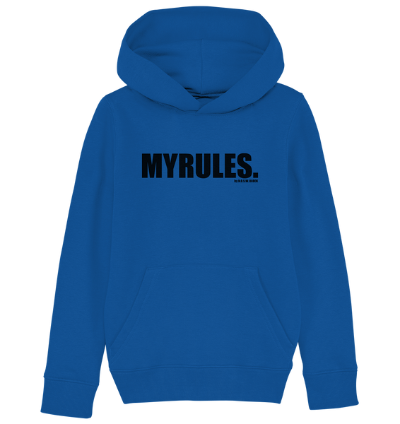 Teamsport Hoodie "MYRULES." Kids UNISEX Organic Kapuzenpullover blau