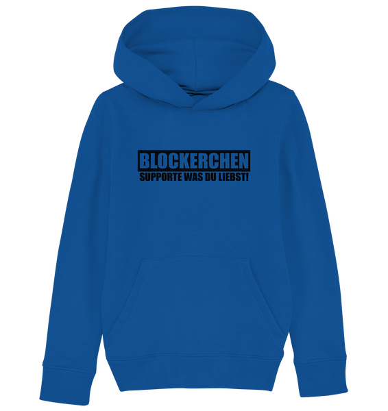 N.O.S.W. BLOCK Fanblock Hoodie "BLOCKERCHEN" Kids UNISEX Organic Kapuzenpullover blau