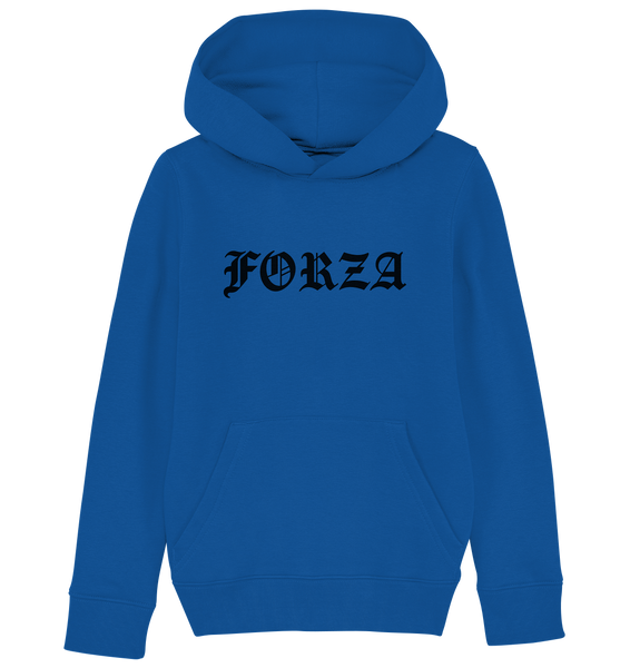 N.O.S.W. BLOCK Fanblock Shirt "FORZA" Kids UNISEX Organic Kapuzenpullover blau