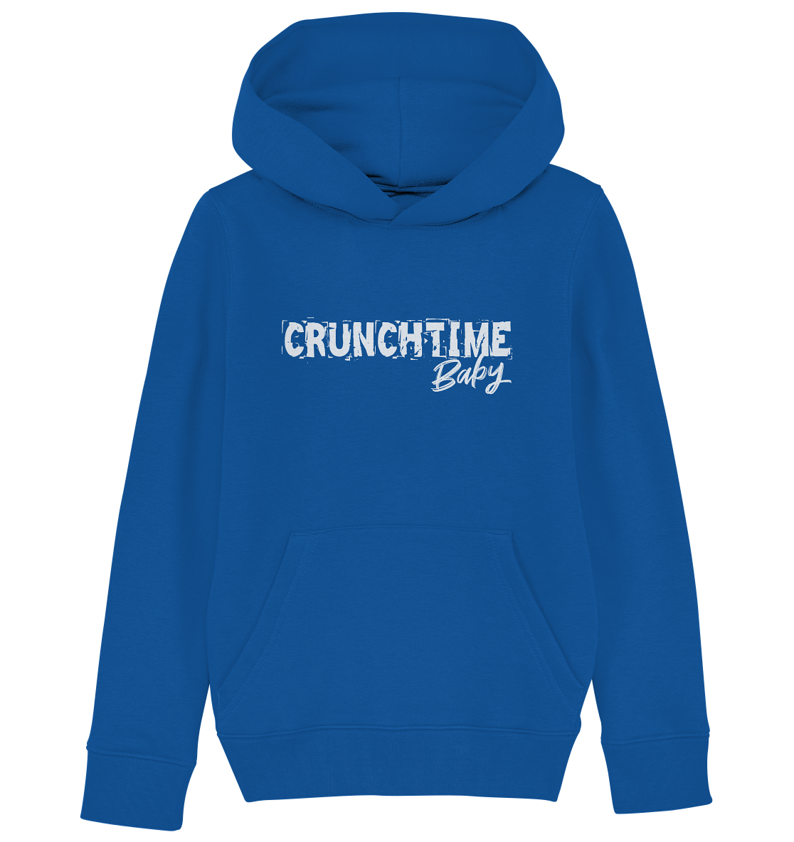 N.O.S.W. BLOCk Fanblock Hoodie "CRUNCHTIME Baby" Kids UNISEX Organic Kapuzenpullover blau