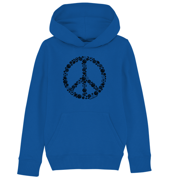 N.O.S.W. BLOCK Hoodie "SPORTS FOR PEACE" Kids Organic Kapuzenpullover blau
