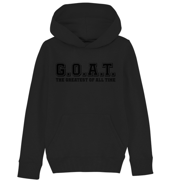 N.O.S.W. BLOCK Teamsport Hoodie "THE GREATEST OF ALL TIME" Kids Organic Kapuzenpullover schwarz