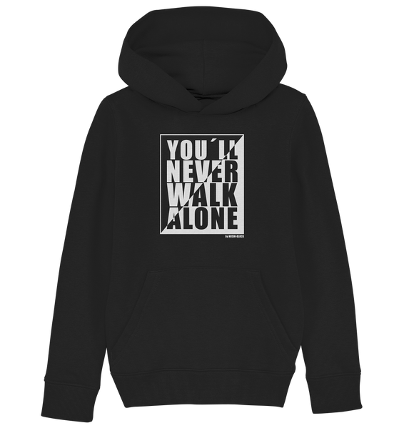 N.O.S.W. BLOCK Fanblock Hoodie "YOU`LL NEVER WALK ALONE" Kids UNISEX Organic Kapuzenpullover schwarz