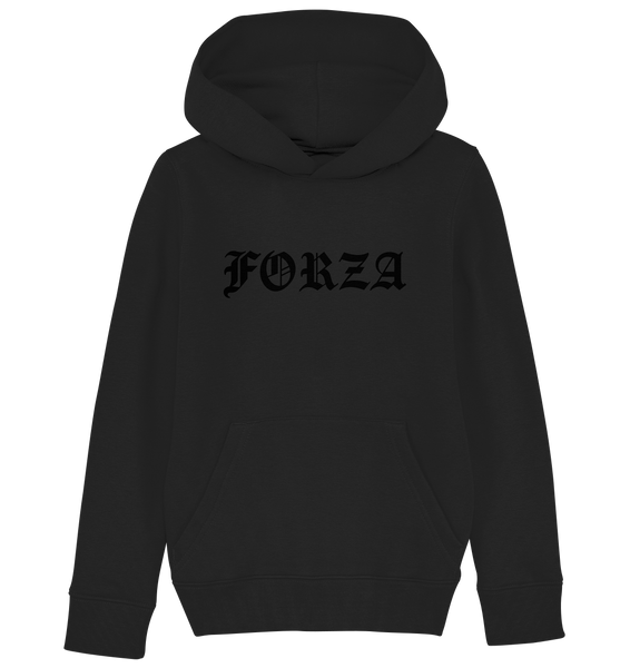 N.O.S.W. BLOCK Fanblock Shirt "FORZA" Kids UNISEX Organic Kapuzenpullover schwarz