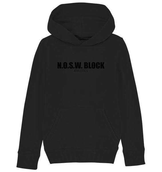 N.O.S.W. BLOCK Hoodie "N.O.S.W. BLOCK ATHLETICS" Kids Organic Kapuzenpullover schwarz