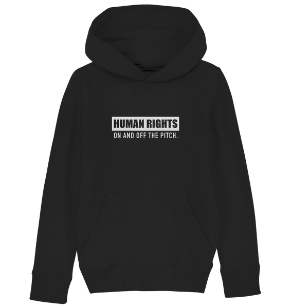N.O.S.W. BLOCK Fanblock Hoodie "HUMAN RIGHTS ON AND OFF THE PITCH" Kids Organic Kapuzenpullover schwarz