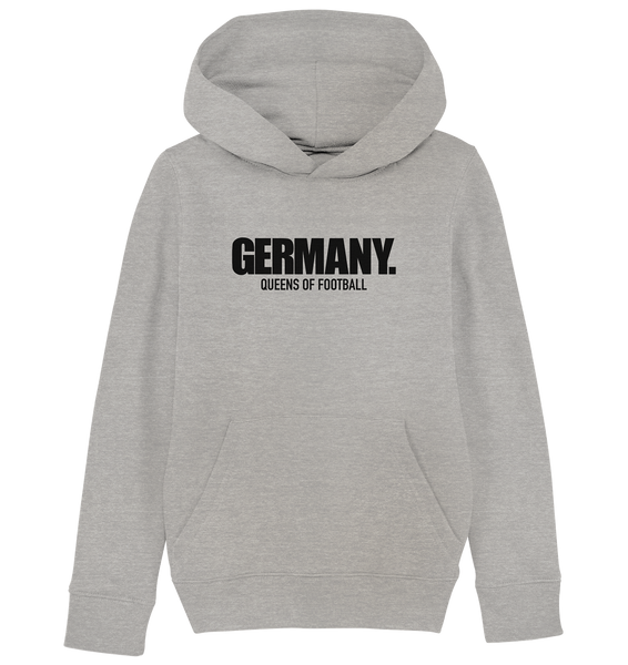 N.O.S.W. BLOCK Fanblock Hoodie "GERMANY. QUEENS OF FOOTBALL" Kids Organic Kapuzenpullover heather grau