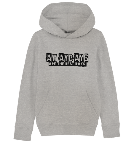 N.O.S.W. BLOCK Fanblock Hoodie "AWAYDAYS ARE THE BEST DAYS." Kids UNISEX Organic Kapuzenpullover heather grau