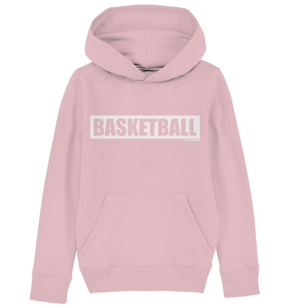 N.O.S.W. BLOCK Teamsport Hoodie "BASKETBALL" Kids UNISEX Organic Kapuzenpullover cotton pink