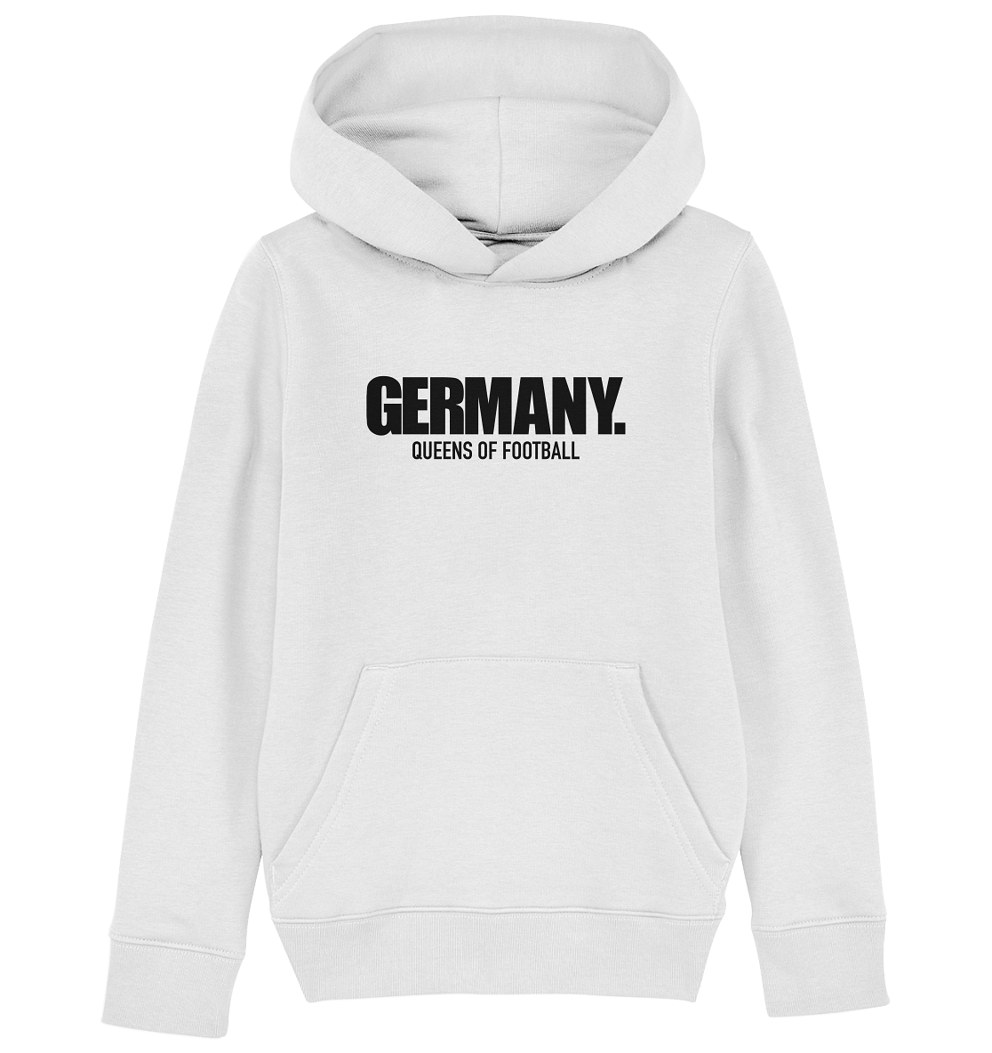 N.O.S.W. BLOCK Fanblock Hoodie "GERMANY. QUEENS OF FOOTBALL" Kids Organic Kapuzenpullover weiß