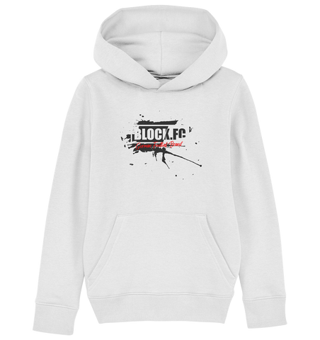 BLOCK.FC Hoodie "GERMAN FOOTBALL BRAND" Kids UNISEX Organic Kapuzenpullover weiss