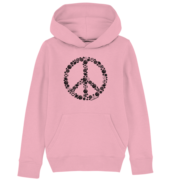 N.O.S.W. BLOCK Hoodie "SPORTS FOR PEACE" Kids Organic Kapuzenpullover cotton pink