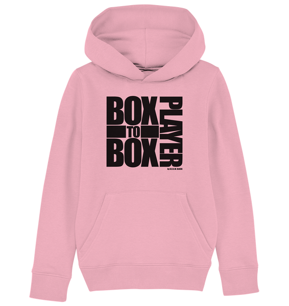 N.O.S.W. BLOCk Fanblock Hoodie "BOX TO BOX PLAYER" Kids UNISEX Organic Kapuzenpullover cotton pink
