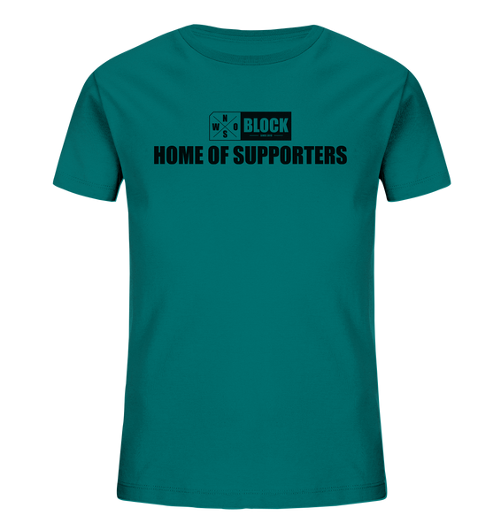 N.O.S.W. BLOCK Shirt "HOME OF SUPPORTERS" Kids UNISEX Organic T-Shirt ocean depth
