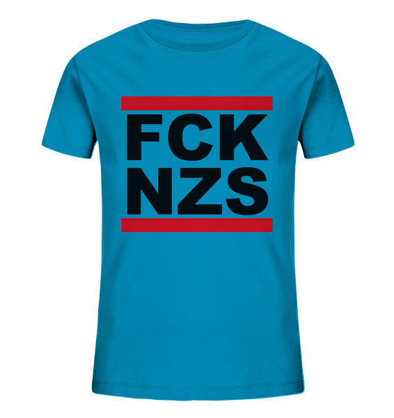 N.O.S.W. BLOCK Gegen Rechts Shirt "FCK NZS" Kids Organic T-Shirt azur
