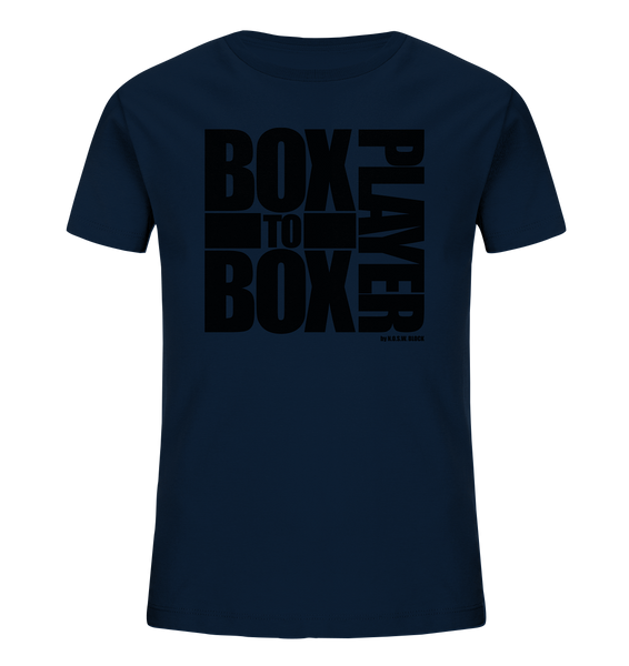 N.O.S.W. BLOCK Fanblock Shirt "BOX TO BOX PLAYER" Kids Organic T-Shirt navy