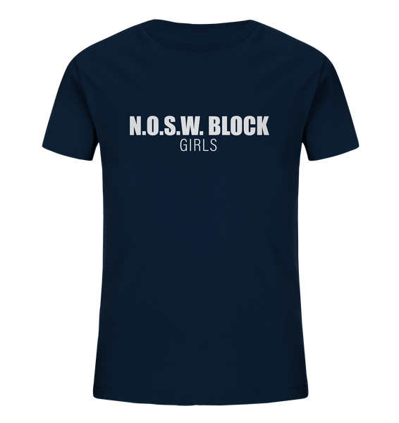N.O.S.W. BLOCK Shirt "N.O.S.W. BLOCK GIRLS" Kids Girls Organic T-Shirt navy
