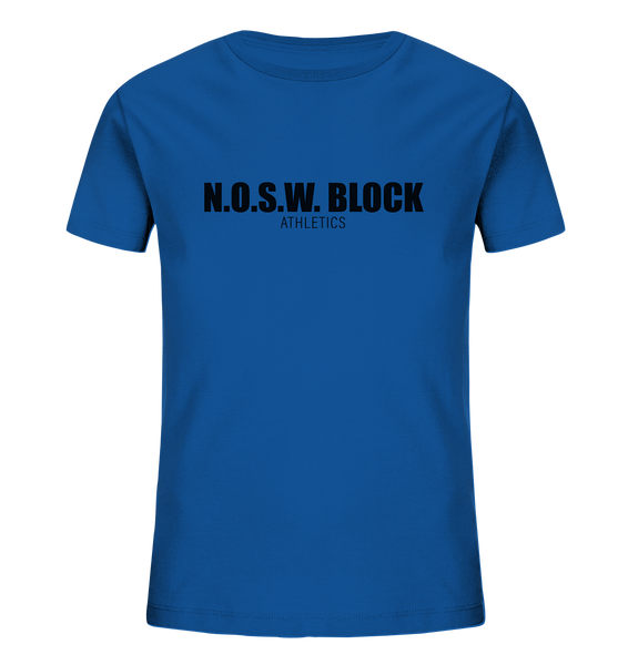 N.O.S.W. BLOCK Shirt "N.O.S.W. BLOCK ATHLETICS" Kids Organic T-Shirt blau
