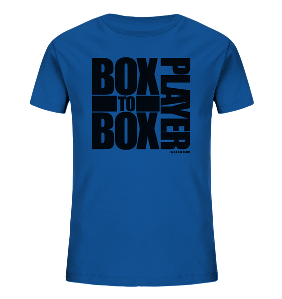 N.O.S.W. BLOCK Fanblock Shirt "BOX TO BOX PLAYER" Kids Organic T-Shirt blau