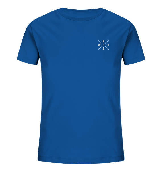 N.O.S.W. BLOCK Fanblock Shirt "AGAINST MODERN FOOTBALL" beidseitig bedrucktes Kids UNISEX Organic T-Shirt blau