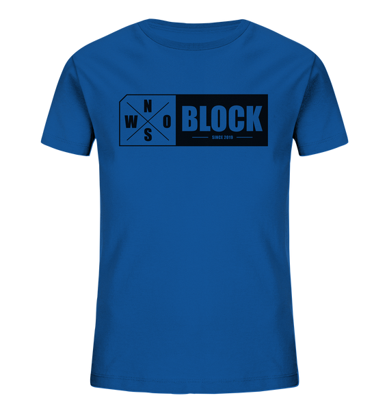 N.O.S.W. BLOCK Logo Shirt Kids UNISEX Organic T-Shirt blau