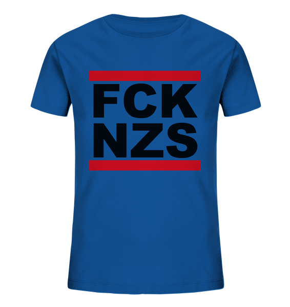 N.O.S.W. BLOCK Gegen Rechts Shirt "FCK NZS" Kids Organic T-Shirt blau