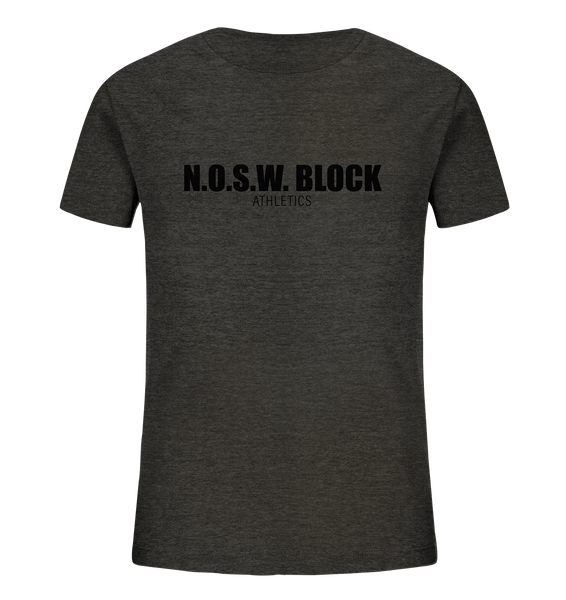 N.O.S.W. BLOCK Shirt "N.O.S.W. BLOCK ATHLETICS" Kids Organic T-Shirt dark heather grau