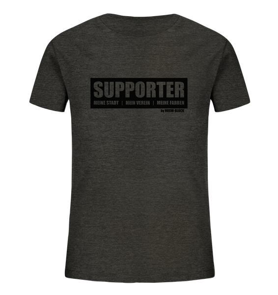 N.O.S.W. BLOCK SUPPORTER Shirt "MEINE STADT | MEIN VEREIN | MEINE FARBEN" Kids Organic T-Shirt dark heather grau