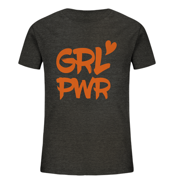 N.O.S.W. BLOCK Hoodie "GRL PWR" Girl Kids Organic T-Shirt dark heather grau
