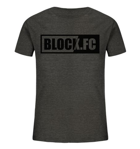 BLOCK.FC Logo Shirt Kids UNISEX Organic T-Shirt dark heather grau
