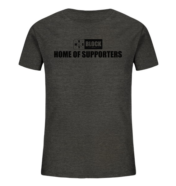N.O.S.W. BLOCK Shirt "HOME OF SUPPORTERS" Kids UNISEX Organic T-Shirt dark heather grau