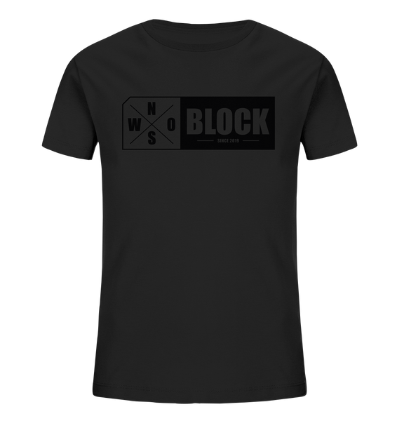 N.O.S.W. BLOCK Logo Shirt Kids UNISEX Organic T-Shirt schwarz