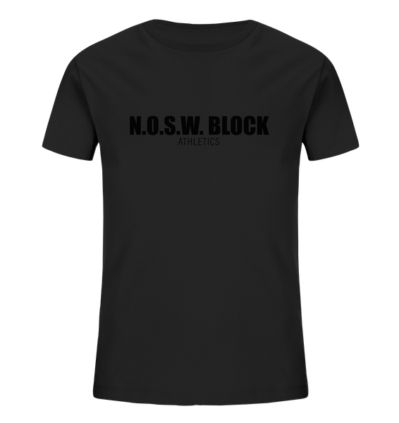 N.O.S.W. BLOCK Shirt "N.O.S.W. BLOCK ATHLETICS" Kids Organic T-Shirt schwarz