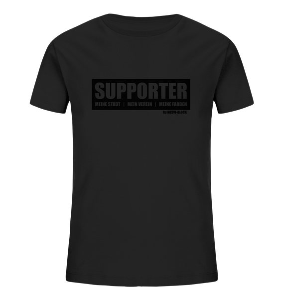 N.O.S.W. BLOCK SUPPORTER Shirt "MEINE STADT | MEIN VEREIN | MEINE FARBEN" Kids Organic T-Shirt schwarz