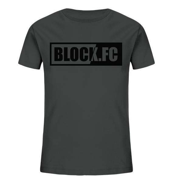 BLOCK.FC Logo Shirt Kids UNISEX Organic T-Shirt anthrazit