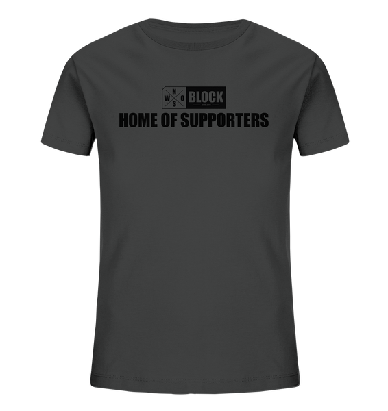N.O.S.W. BLOCK Shirt "HOME OF SUPPORTERS" Kids UNISEX Organic T-Shirt anthrazit