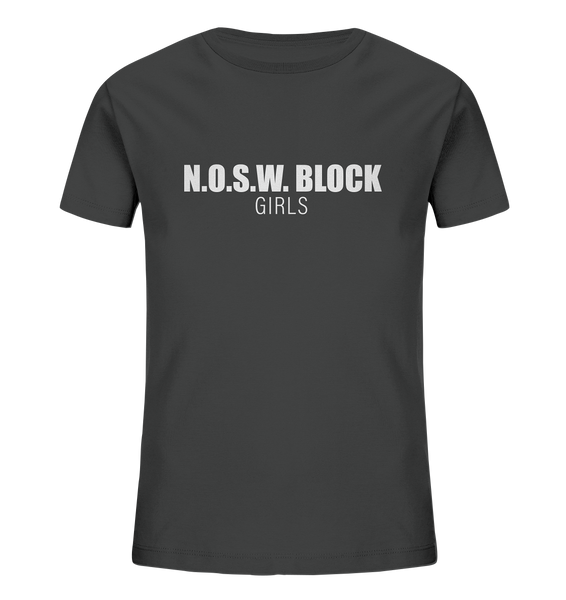 N.O.S.W. BLOCK Shirt "N.O.S.W. BLOCK GIRLS" Kids Girls Organic T-Shirt anthrazit