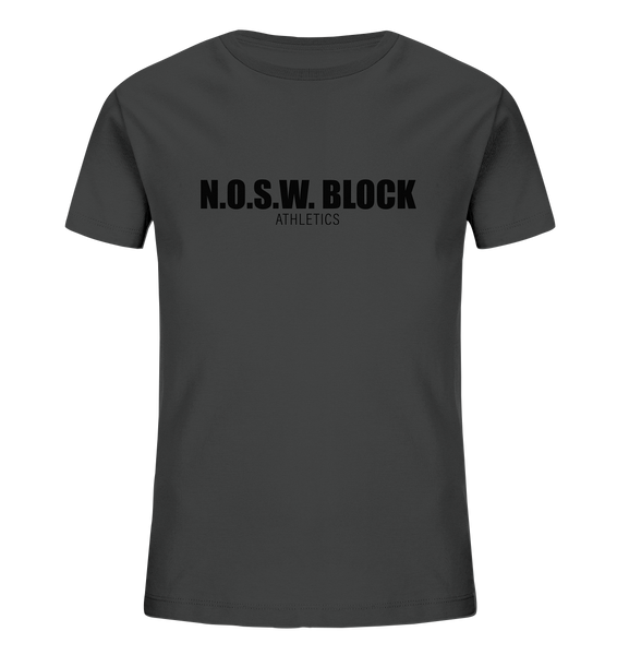 N.O.S.W. BLOCK Shirt "N.O.S.W. BLOCK ATHLETICS" Kids Organic T-Shirt anthrazit