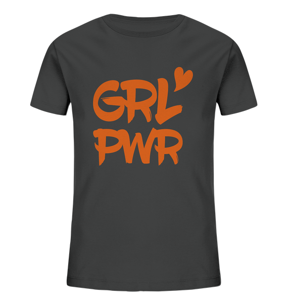 N.O.S.W. BLOCK Hoodie "GRL PWR" Girl Kids Organic T-Shirt anthrazit