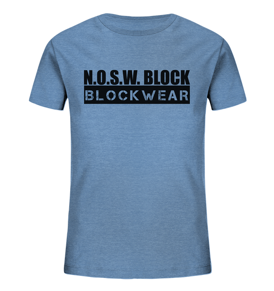 N.O.S.W. BLOCK Shirt "BLOCKWEAR" Kids UNISEX Organic T-Shirt mid heather blau
