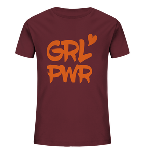 N.O.S.W. BLOCK Hoodie "GRL PWR" Girl Kids Organic T-Shirt weinrot