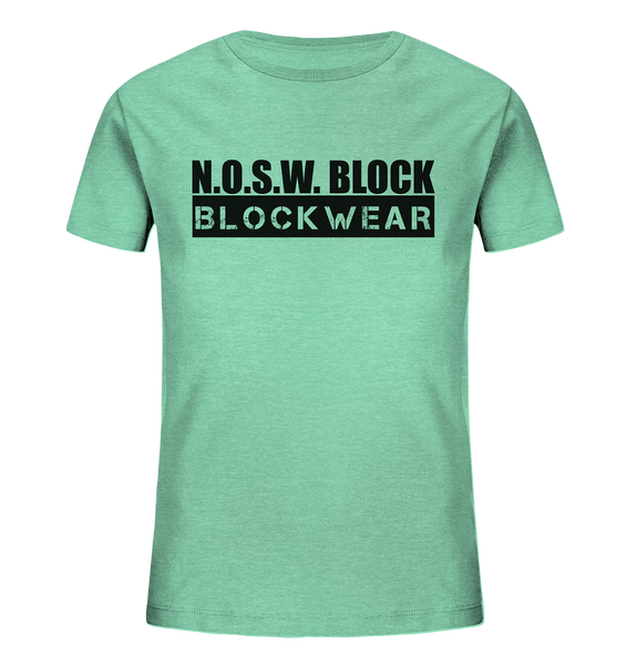 N.O.S.W. BLOCK Shirt "BLOCKWEAR" Kids UNISEX Organic T-Shirt mid heather grün