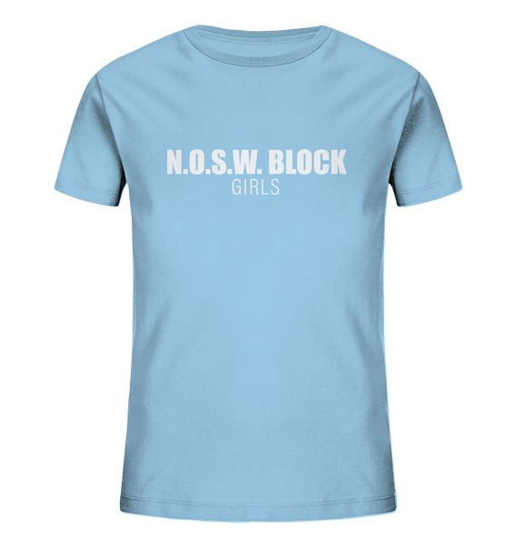 N.O.S.W. BLOCK Shirt "N.O.S.W. BLOCK GIRLS" Kids Girls Organic T-Shirt himmelblau