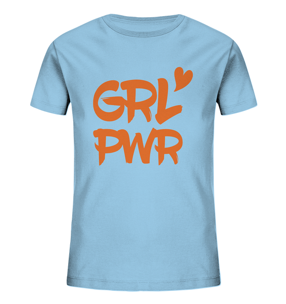 N.O.S.W. BLOCK Hoodie "GRL PWR" Girl Kids Organic T-Shirt himmelblau