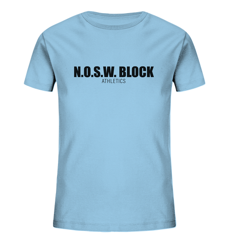 N.O.S.W. BLOCK Shirt "N.O.S.W. BLOCK ATHLETICS" Kids Organic T-Shirt himmelblau