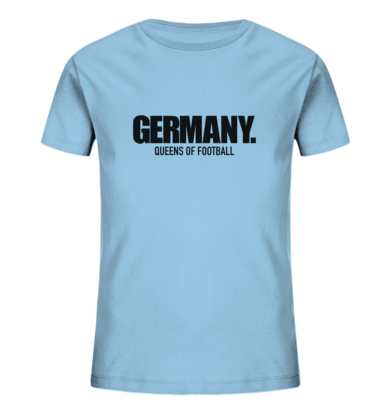 N.O.S.W. BLOCK Fanblock Shirt "GERMANY. QUEENS OF FOOTBALL" Kids Girls Organic T-Shirt himmelblau