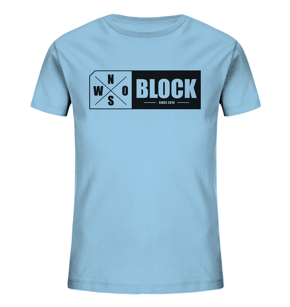 N.O.S.W. BLOCK Logo Shirt Kids UNISEX Organic T-Shirt himmelblau