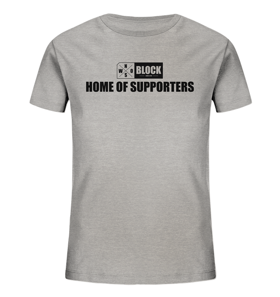 N.O.S.W. BLOCK Shirt "HOME OF SUPPORTERS" Kids UNISEX Organic T-Shirt heather grau