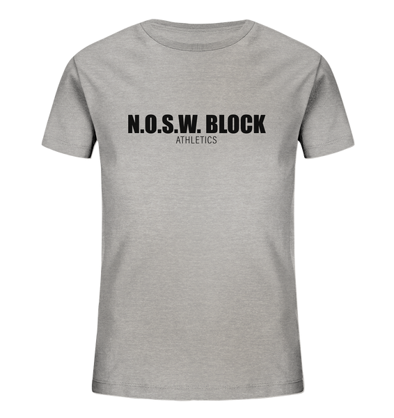 N.O.S.W. BLOCK Shirt "N.O.S.W. BLOCK ATHLETICS" Kids Organic T-Shirt heather grau