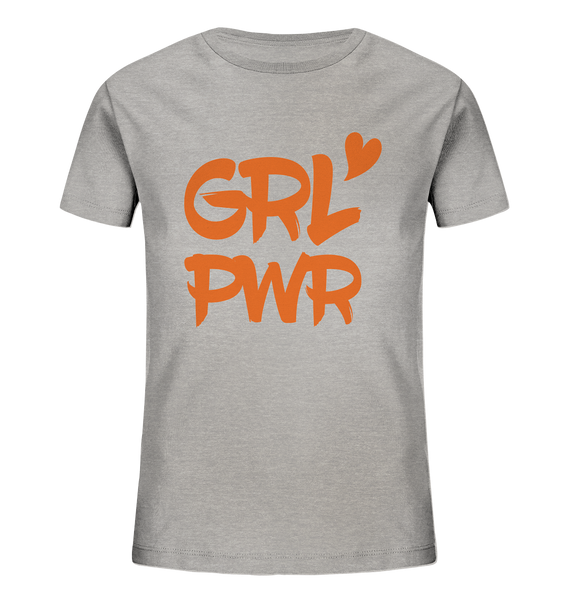 N.O.S.W. BLOCK Hoodie "GRL PWR" Girl Kids Organic T-Shirt heather grau